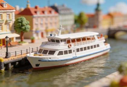 Moselschifffahrt – Miniatur-Diorama, Nahansicht
