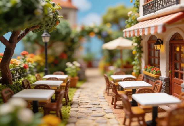 Restaurant Burggarten – Miniatur-Diorama, Weg