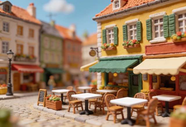 Bistro am Markt – Miniatur-Diorama, Gasse