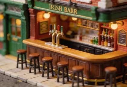 The Pint Irish Pub – Miniatur-Diorama, Tresen