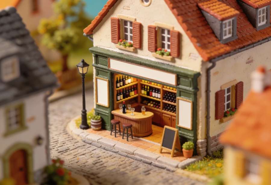 Weingut Leo Fuchs – Vinothek Pomaria – Miniatur-Diorama, Totale