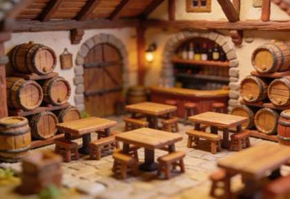 Alte Gutsschänke – Miniatur-Diorama, Innen