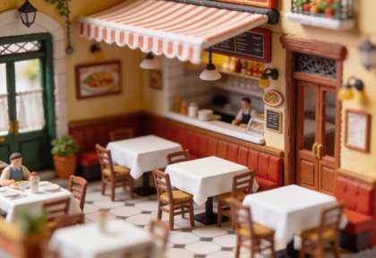 Oscar’s Restaurant – Miniatur-Diorama, Innen
