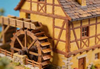 Historische Senfmühle – Miniatur-Diorama, Nahansicht
