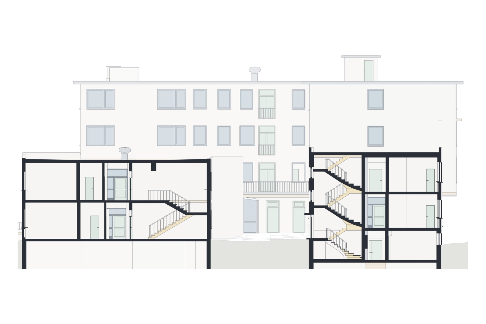 Scan-to-BIM of a Hospital Complex in Germany. Building 2: the Four-Storey Wing Block, photo 15