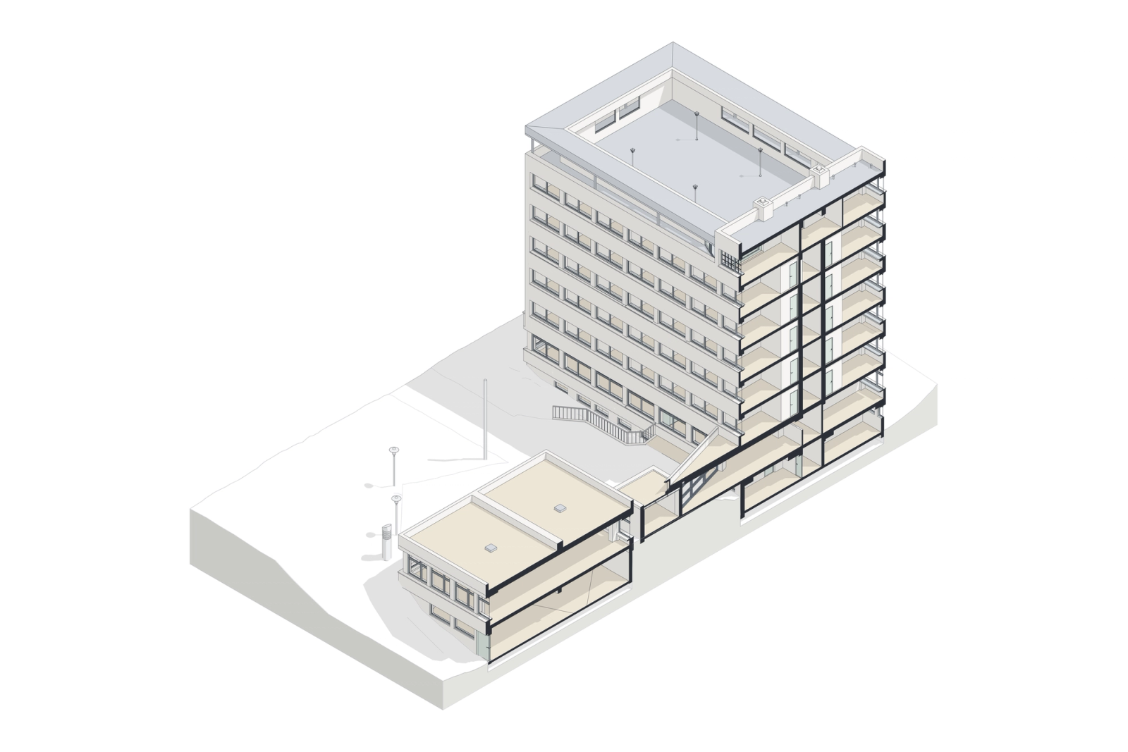 Scan-to-BIM of a Hospital Complex in Germany. Building 1: the Seven-Storey Block, photo 6