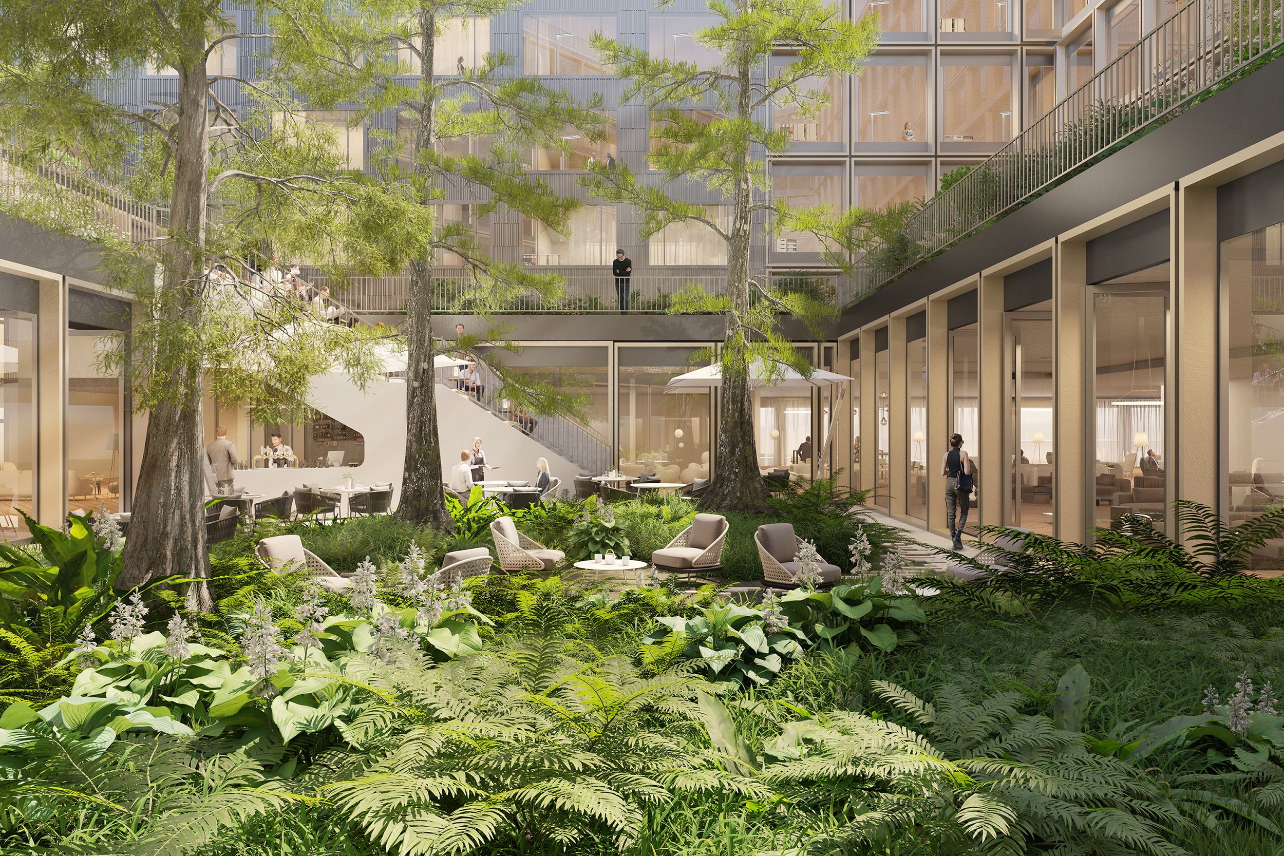 Rendering Nahaufnahme Innenhof, Projekt LÜTZOW