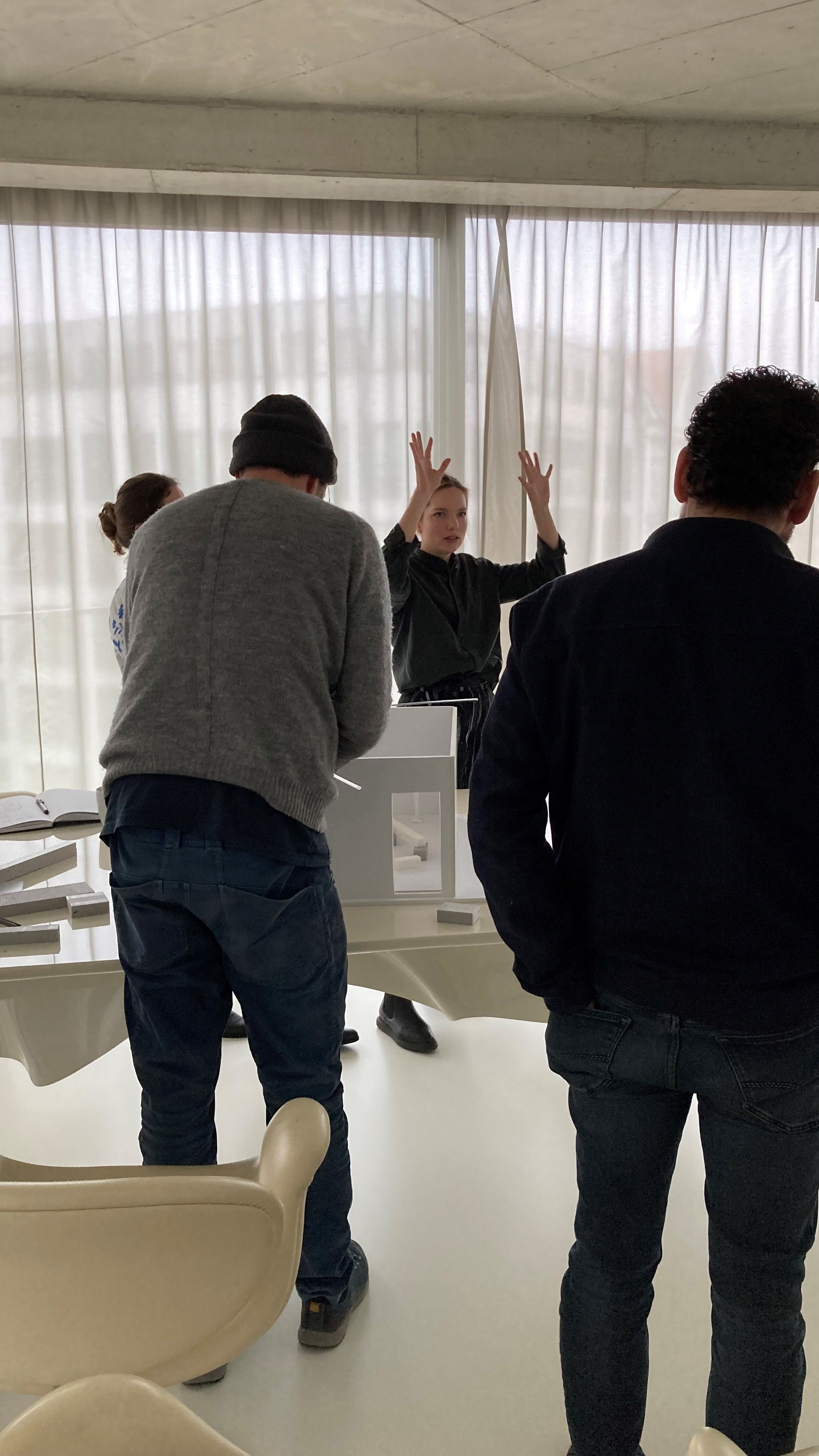 Marta in one of the many Aedes Design Meetings (c) GRAFT