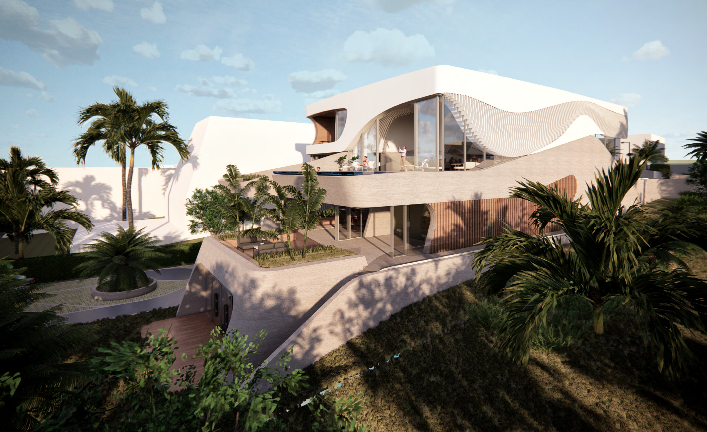 moderne villa am hang