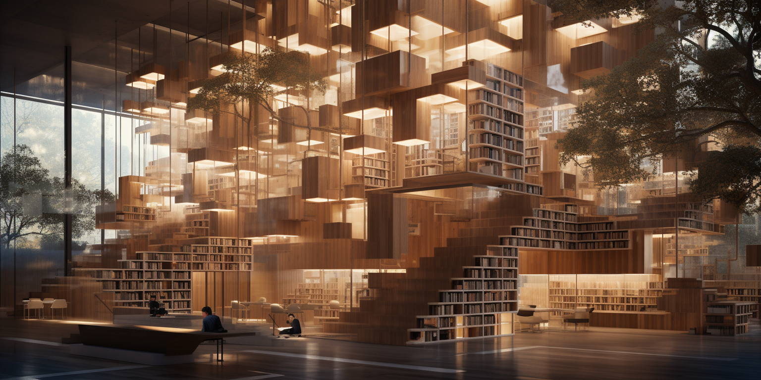 ZLB Berlin Library (c) GRAFT, created with Midjourney