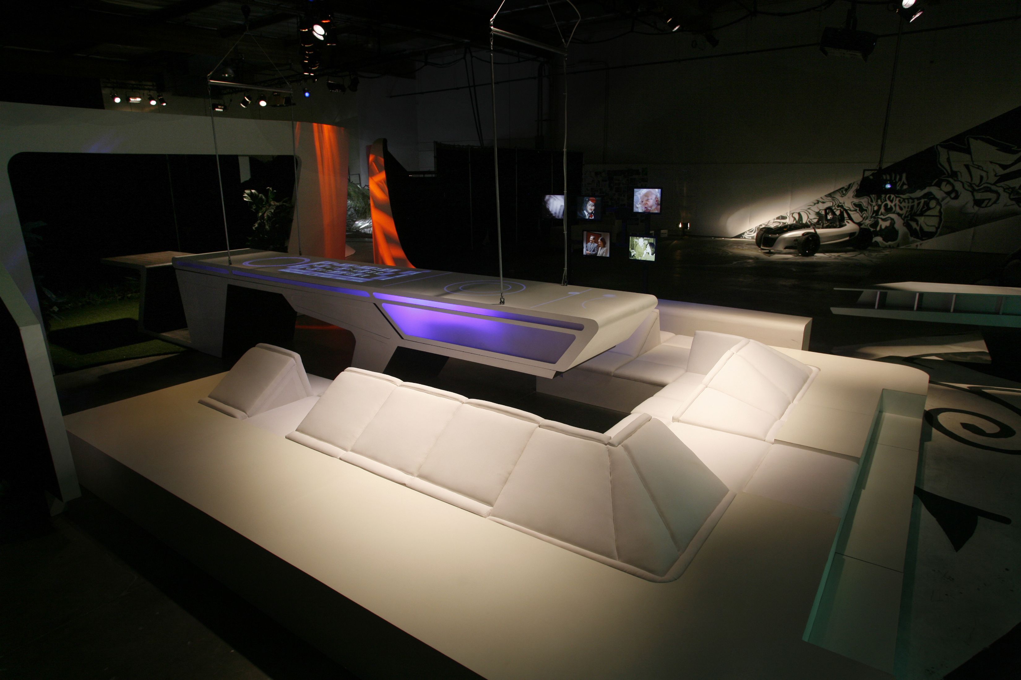 Moonraker, GRAFT: life set for one of four avatars to predict the future environment of the target group; a set for movable components of the interior digital interface turns into a kitchen counter