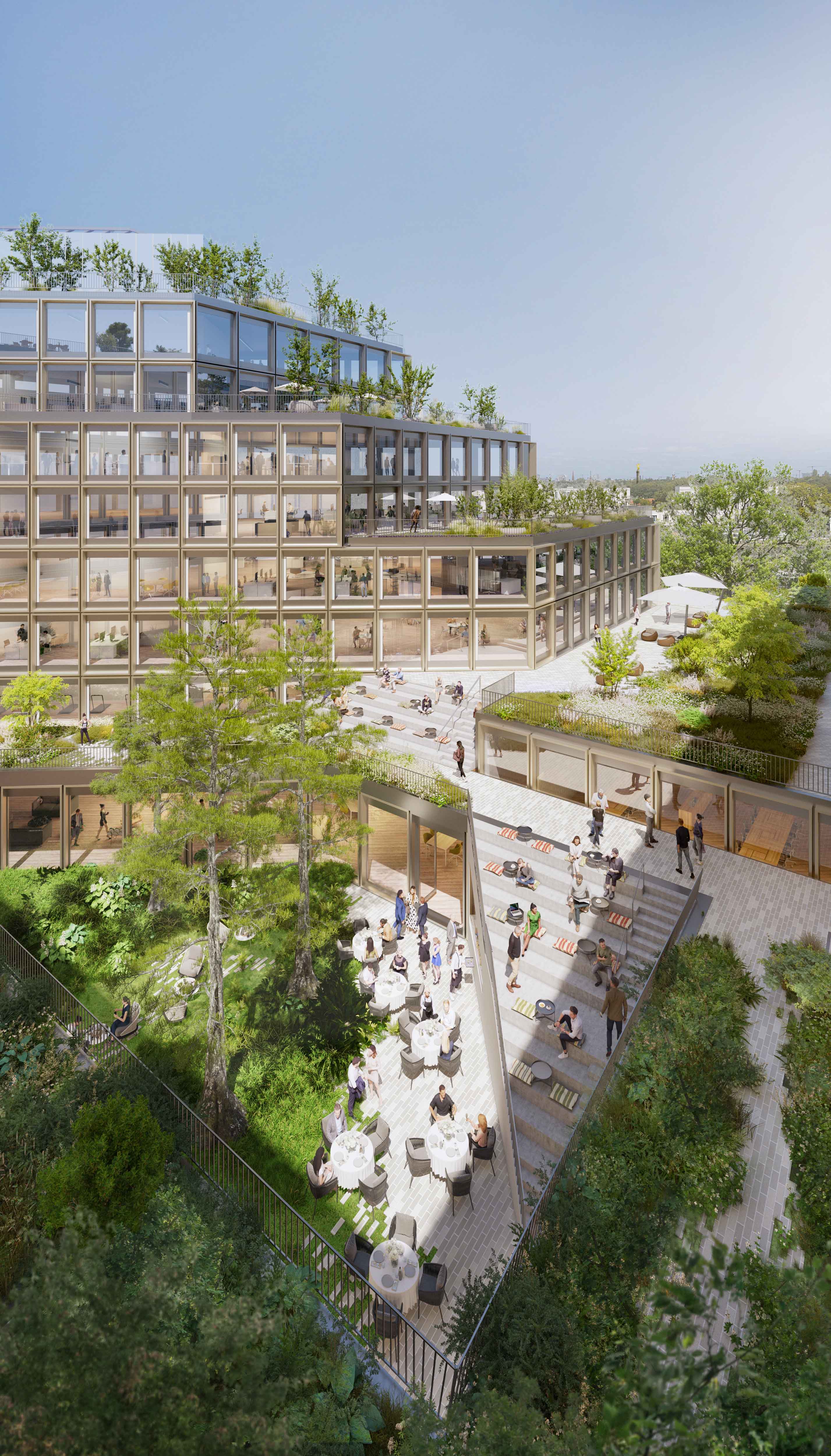 Rendering Vogelperspektive Innenhof, Projekt LÜTZOW Berlin