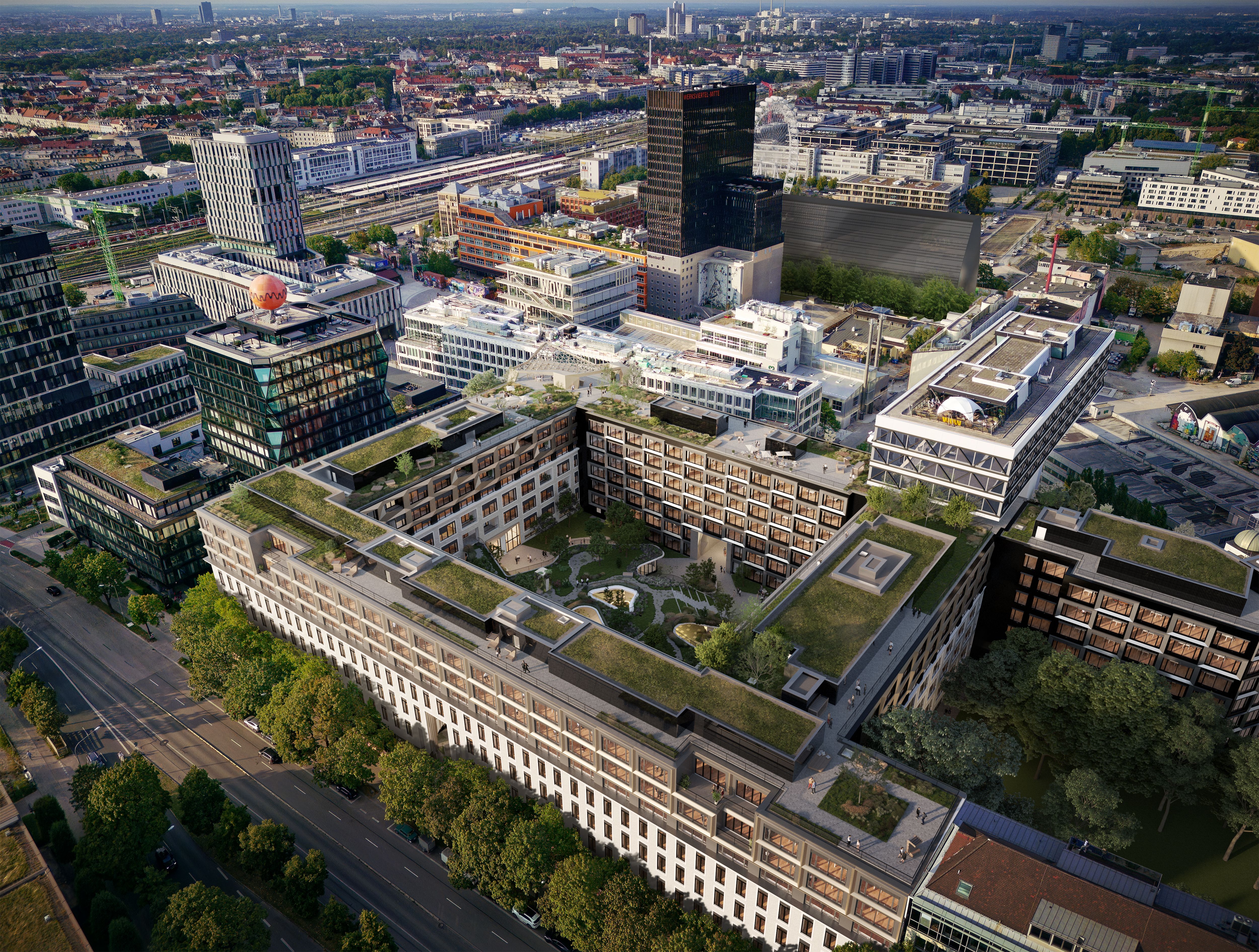 Rendering aerial view, project LOVT