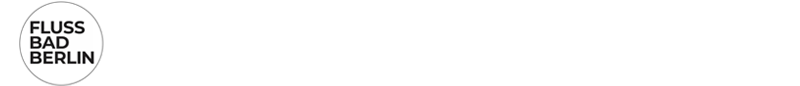 logo of Flussbad Berlin, big black letters in a circle