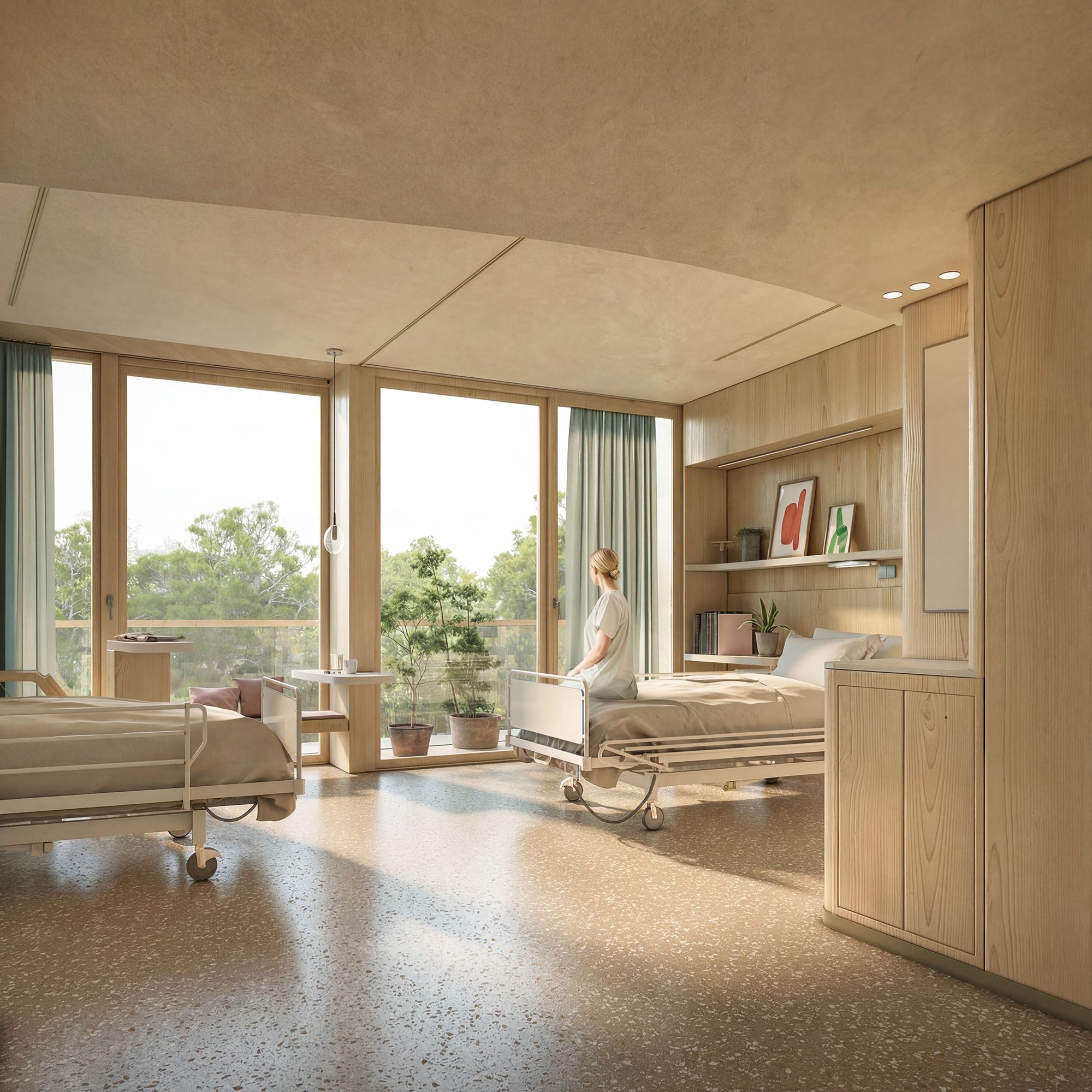 warm interior of a hospital