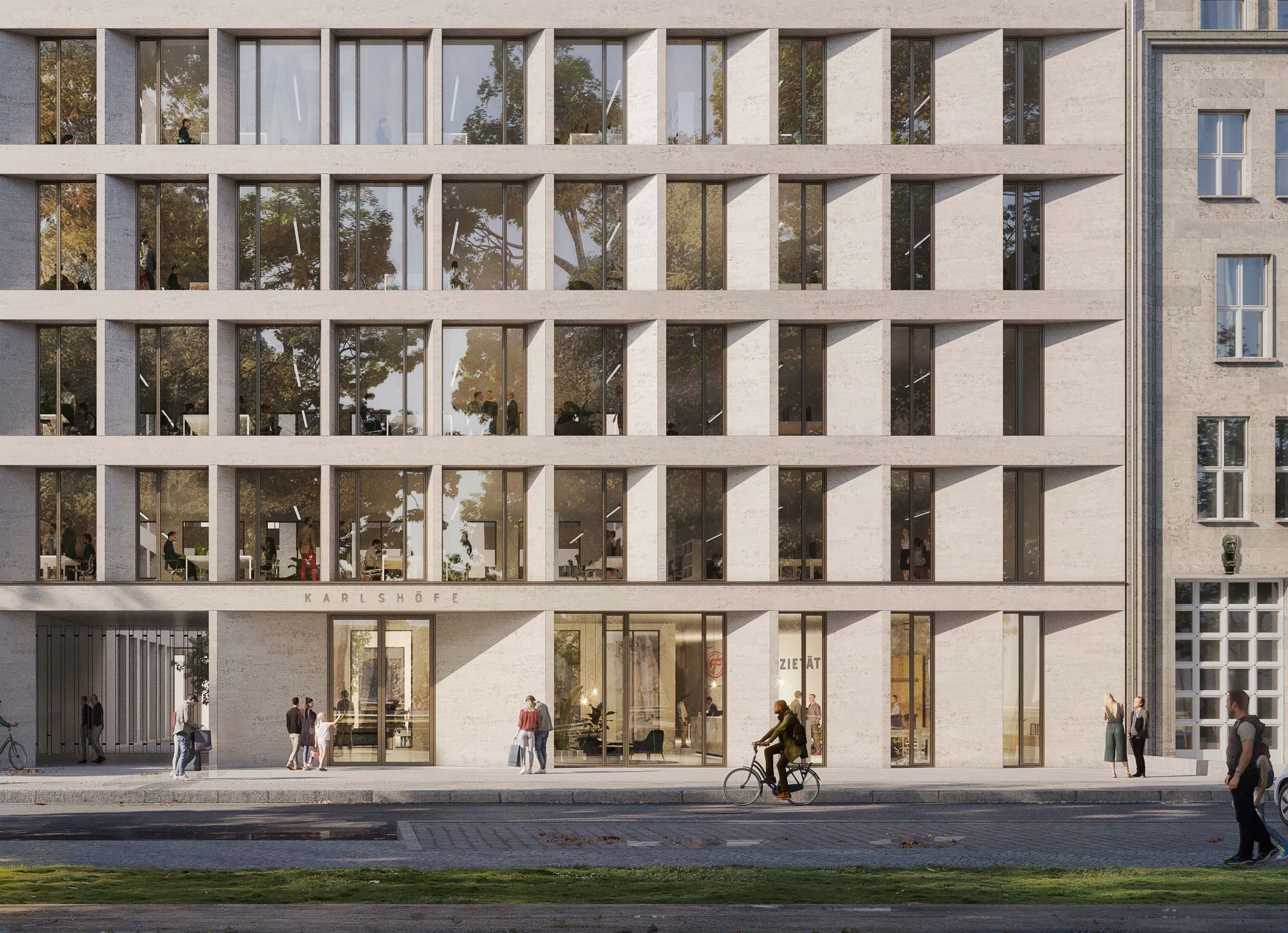 Front facade of the extension