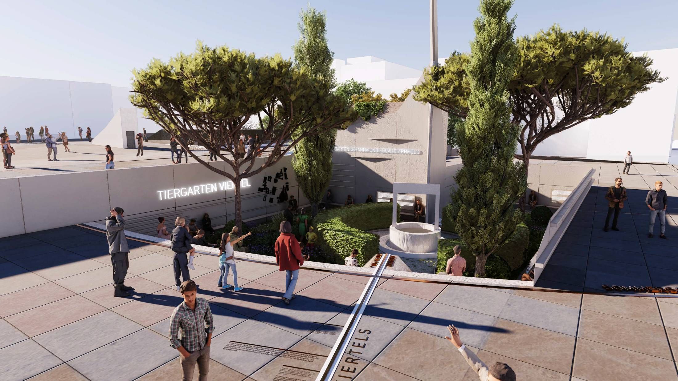 Proposed design by Lars Krückeberg with GRAFT: Fragments of Villa Massimo's Garden with Arnhold-Meridian – Johanna und Eduard Arnhold Square © 2021 Lars Krückeberg with GRAFT Architects