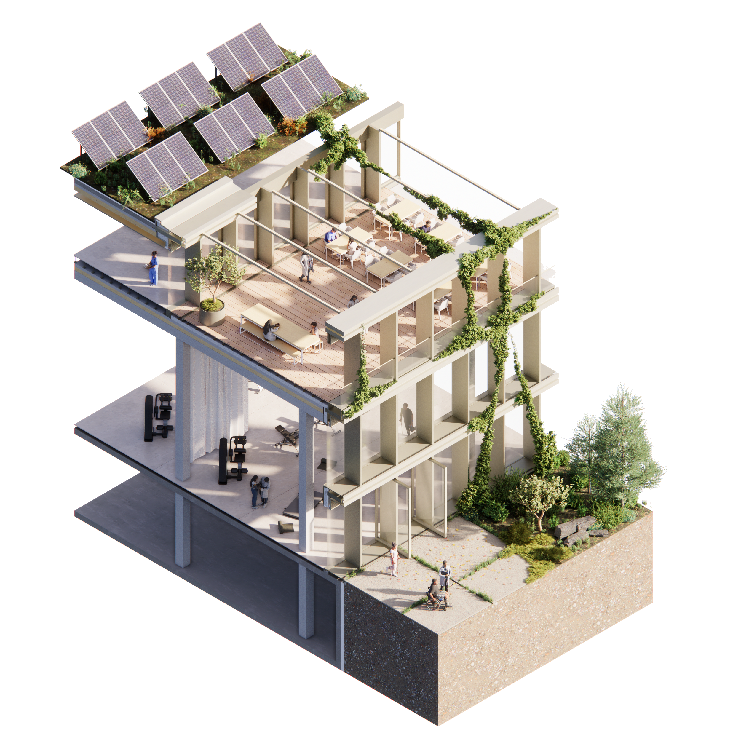 facade section - axo