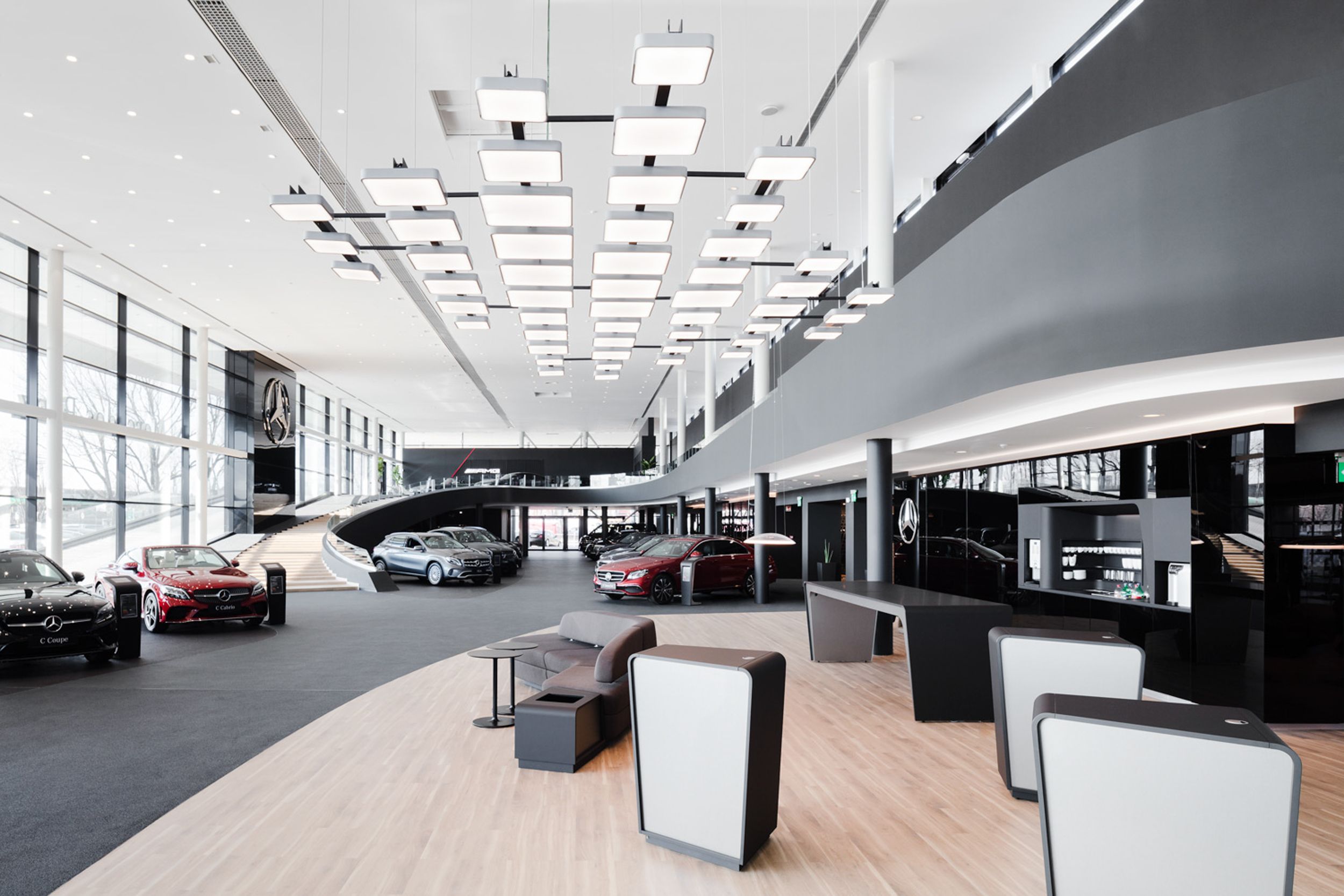 Mercedes-Benz dealership showroom interior