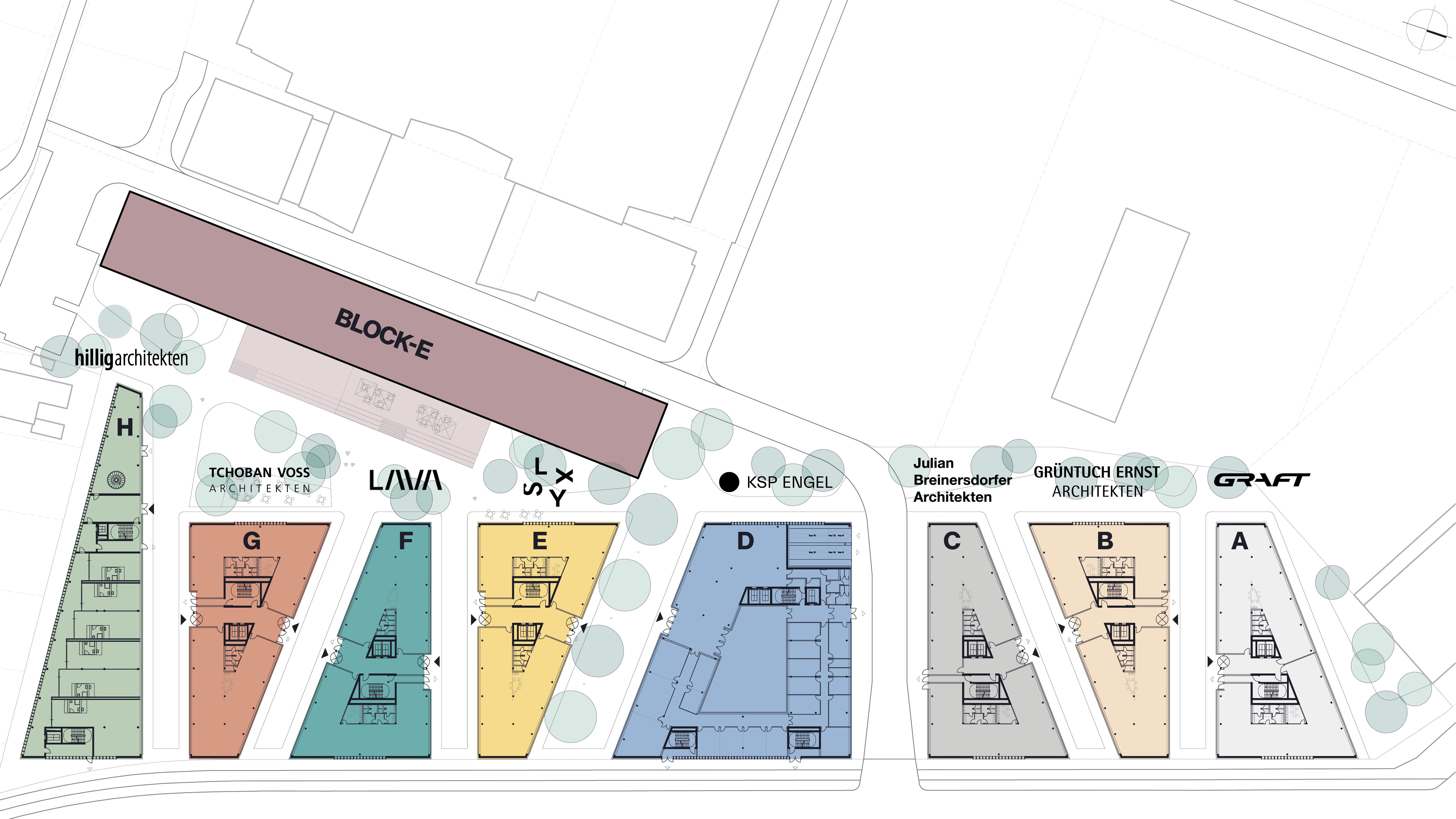 siteplan showing the different stations of the funkytown ensemble