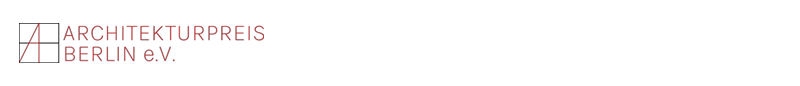 logo of Architekturpreis Berlin, red letters on white background