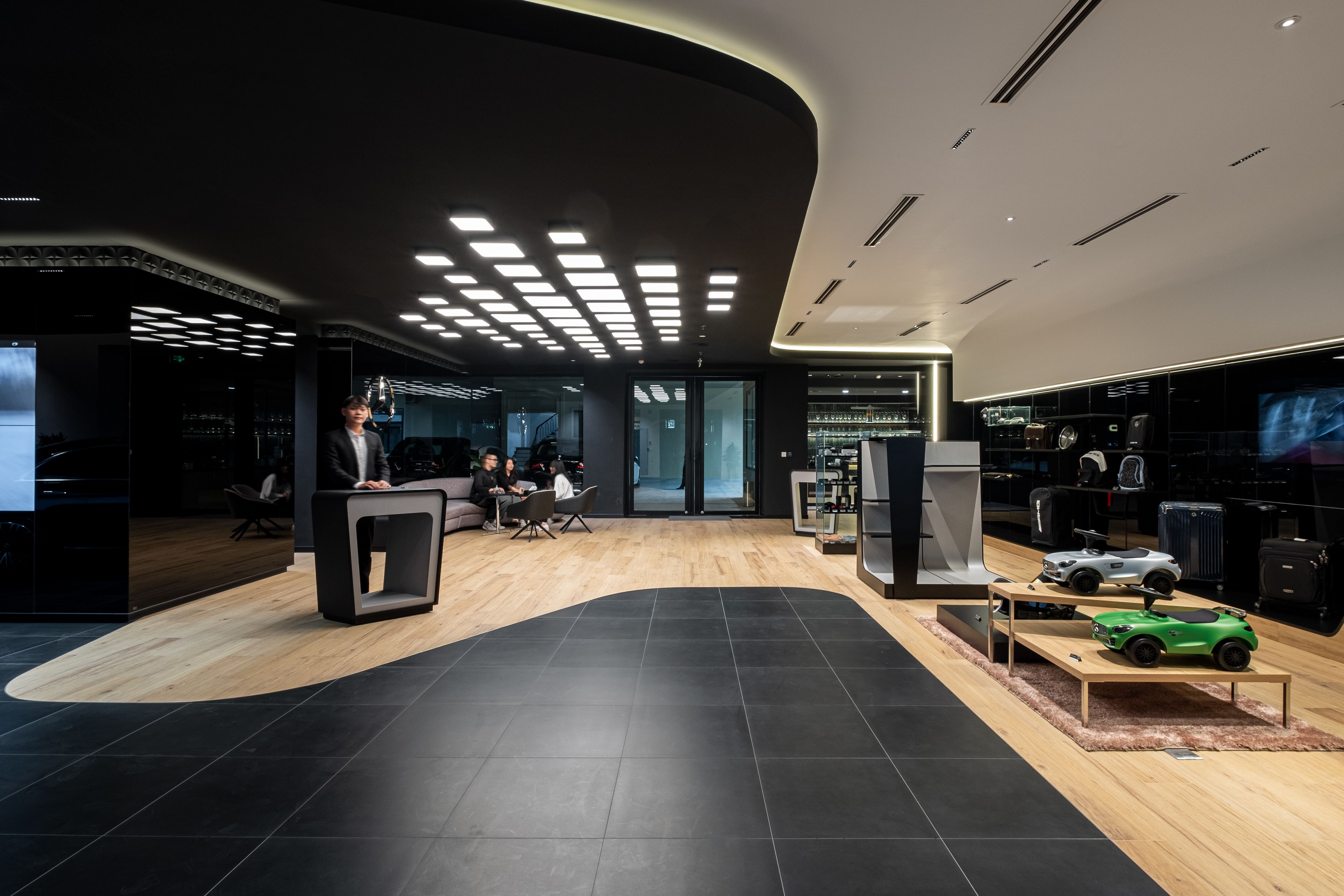 Mercedes-Benz dealership showroom interior