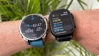 Garmin Fenix 8 and Apple Watch Ultra 2 marathon