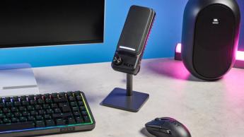 Das NZXT Capsule Elite Gaming-Kondensatormikrofon mit Nierencharakteristik, RGB-Beleuchtung und zwei Bedienelementen