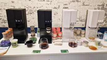 Exposição de tecnologia do café no London Coffee Festival