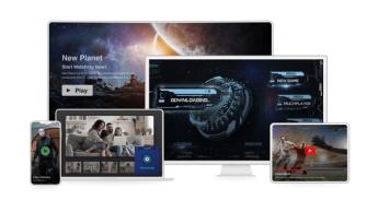 노트북, 태블릿, 스마트폰 등 다양한 기기에서 표시된 PrivadoVPN 앱