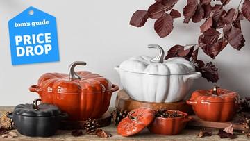 Cocotte in ghisa a forma di zucca arancione Staub