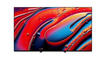 Телевизор Sony Bravia 9 mini LED с яркими цветами на белом фоне