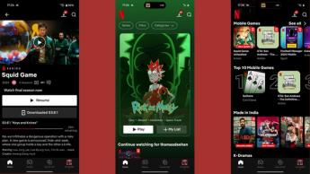 Netflix startsida med miniatyrbilder för filmer och tv-serier