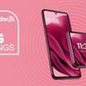 Smartphone Motorola Razr Ultra 2025 sobre fondo rosa con texto de gran oferta de ahorro
