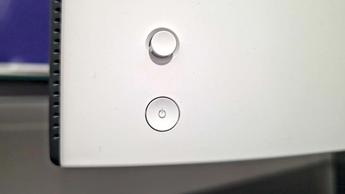The buttons on the back of the Dell S3225QC monitor