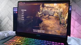 MSI Vector A18 HX A9Wゲーミングノートパソコンで表示されている『バイオハザード RE:4』のゲームプレイ画面