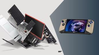 Renderingar av Framework Laptop 16 och MSI Claw 8 AI Plus gaming-enheter