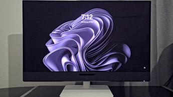 The Dell S3225QC monitor switched on
