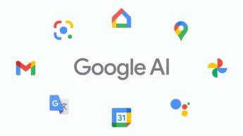 흰색 배경에 구글 AI 로고