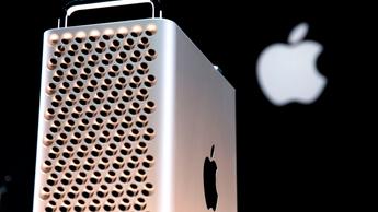 Bagside- og sidevisning af Apple Mac Pro stationær computer