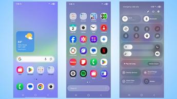 Capturas de tela da interface do software do smartphone Galaxy A36