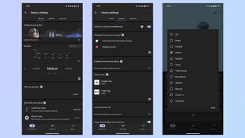 Screenshots der Sony Sound Connect App-Oberfläche auf einem Mobilgerät
