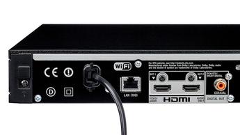 Rear of Sony UBP-X800 on a white background with power and HDMI ports showing