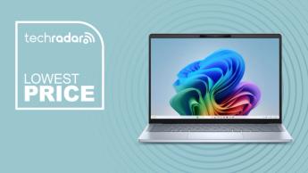 Dell Inspiron 14-bärbar dator mot blå bakgrund med text om bästa priset