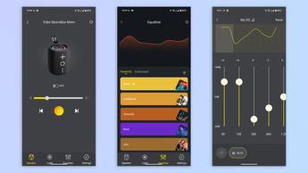 Tribit-App-Oberfläche auf dem Bildschirm eines Mobilgeräts