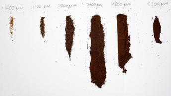The coffee sieve results of the Wacaca Exagrind
