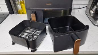Airfryer Philips série 3000 com dois cestos para preparo simultâneo