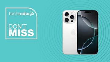 Apple iPhone 16 Pro exibido sobre um fundo azul claro com a frase promocional 'não perca' em destaque