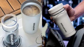 Cafeteira portátil AeroPress Go Plus com caneca de viagem