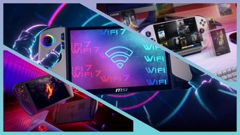 Acer Blade 11、MSI Claw 8 AI Plus、Lenovo Legion Go Sのポータブルゲーム機が並んでいる